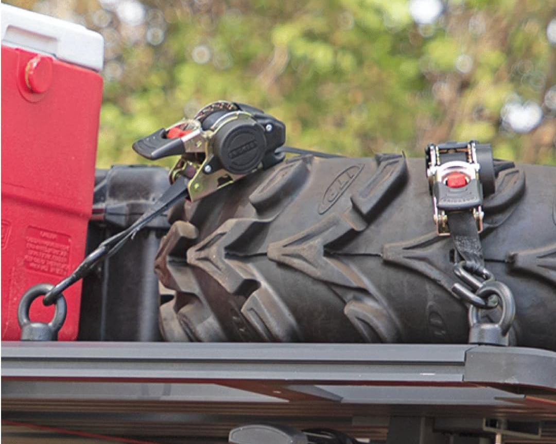 Retractable Ratcheting Tie-Down Strap (Pack of 2, 1" X 10')