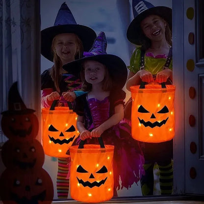 Halloween Trick or Treat Pumpkin Candy Bags LED Light