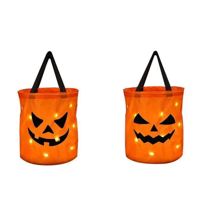 Halloween Trick or Treat Pumpkin Candy Bags LED Light