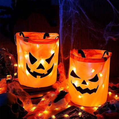 Halloween Trick or Treat Pumpkin Candy Bags LED Light